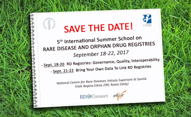 SAVE THE DATE - 18-22/09/2017 - 5th International Summer School on Rare Diseases and Orphan Drug Registries