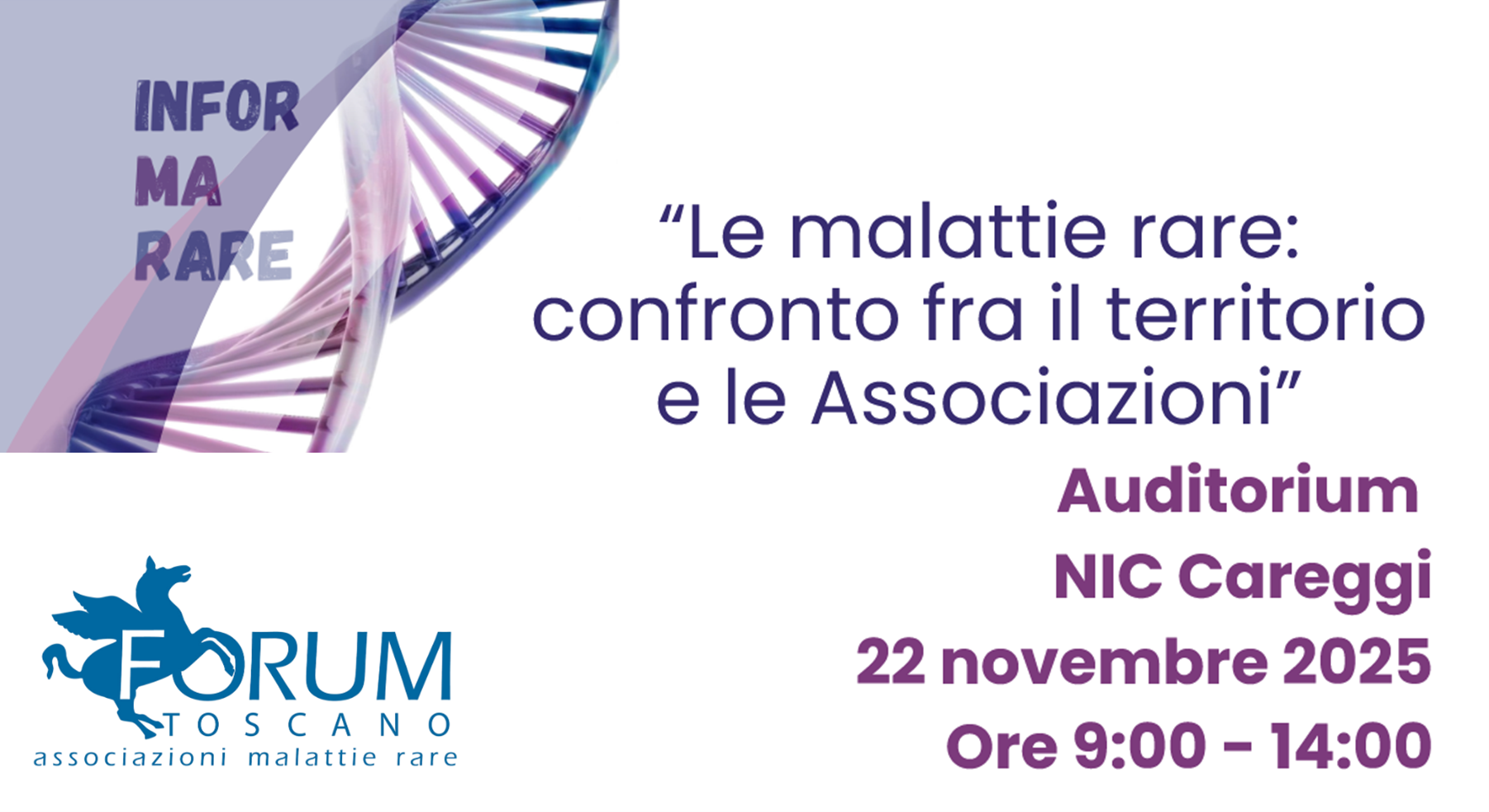 SAVE THE DATE - 22/11/25 Le malattie rare: confronto fra il territorio e le Associazioni - FORUM TAMR - AUTC